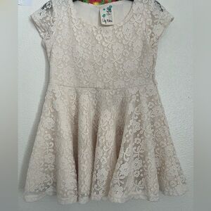 Lily Bleu Floral Lace Kids Dress in Cream